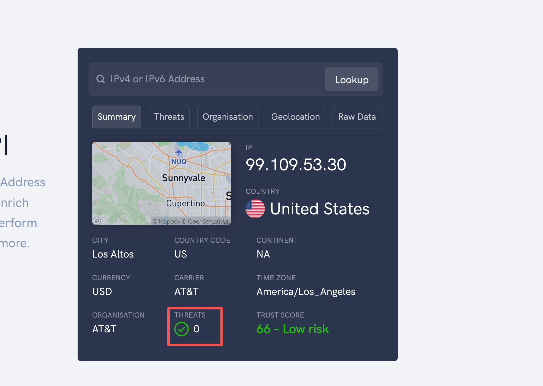 ipdata 汇总页面的历史示例
